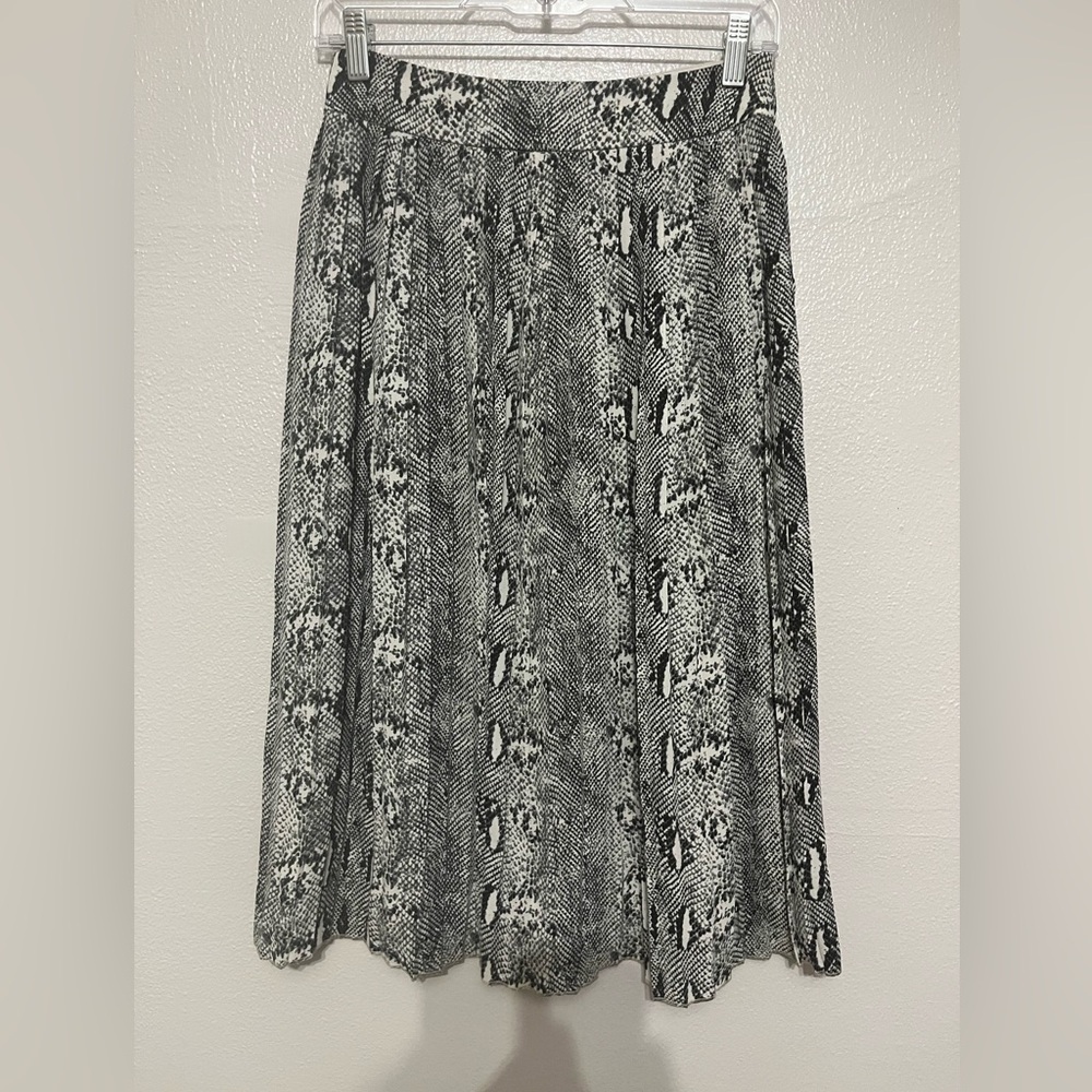 J. Crew pleated snake skin midi skirt